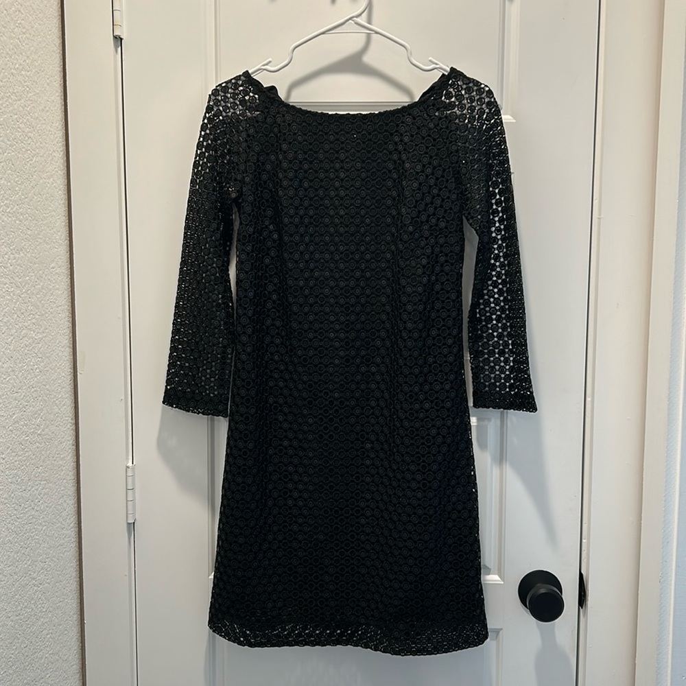 Lilly Pulitzer Aaliyah Black Eyelet, Sequin Mini Cocktail Dress